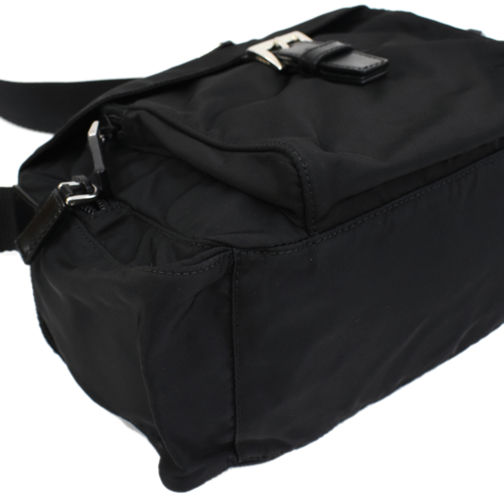 Prada Leather Shoulder Nylon Triangular Black Tri… - image 6